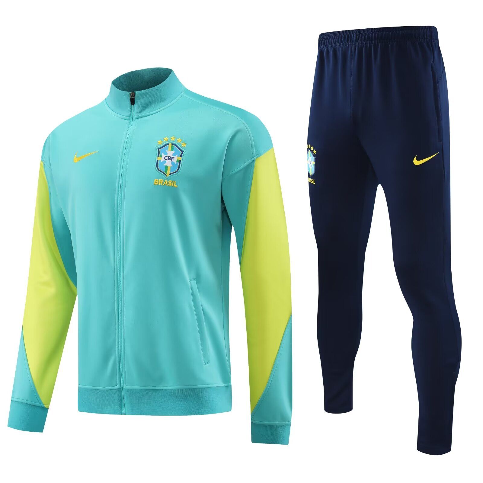 AAA Quality Brazil 24/25 Tracksuit - Green/Yellow